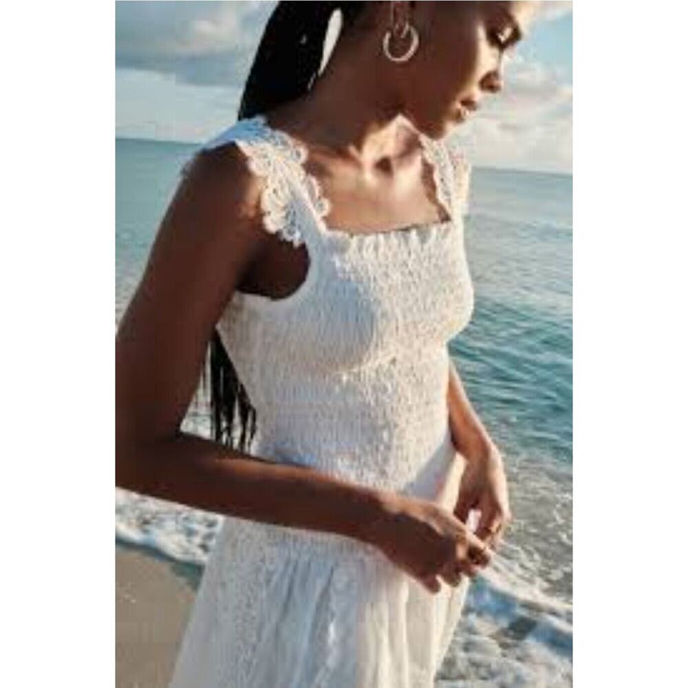 Waikato Elegant White Lace Midi Dress